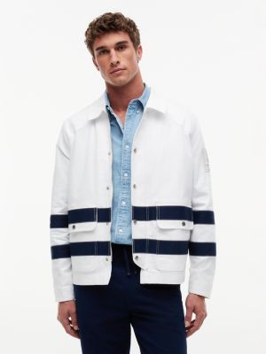 Nautical Stripe Jacket, White/Navy Stripe