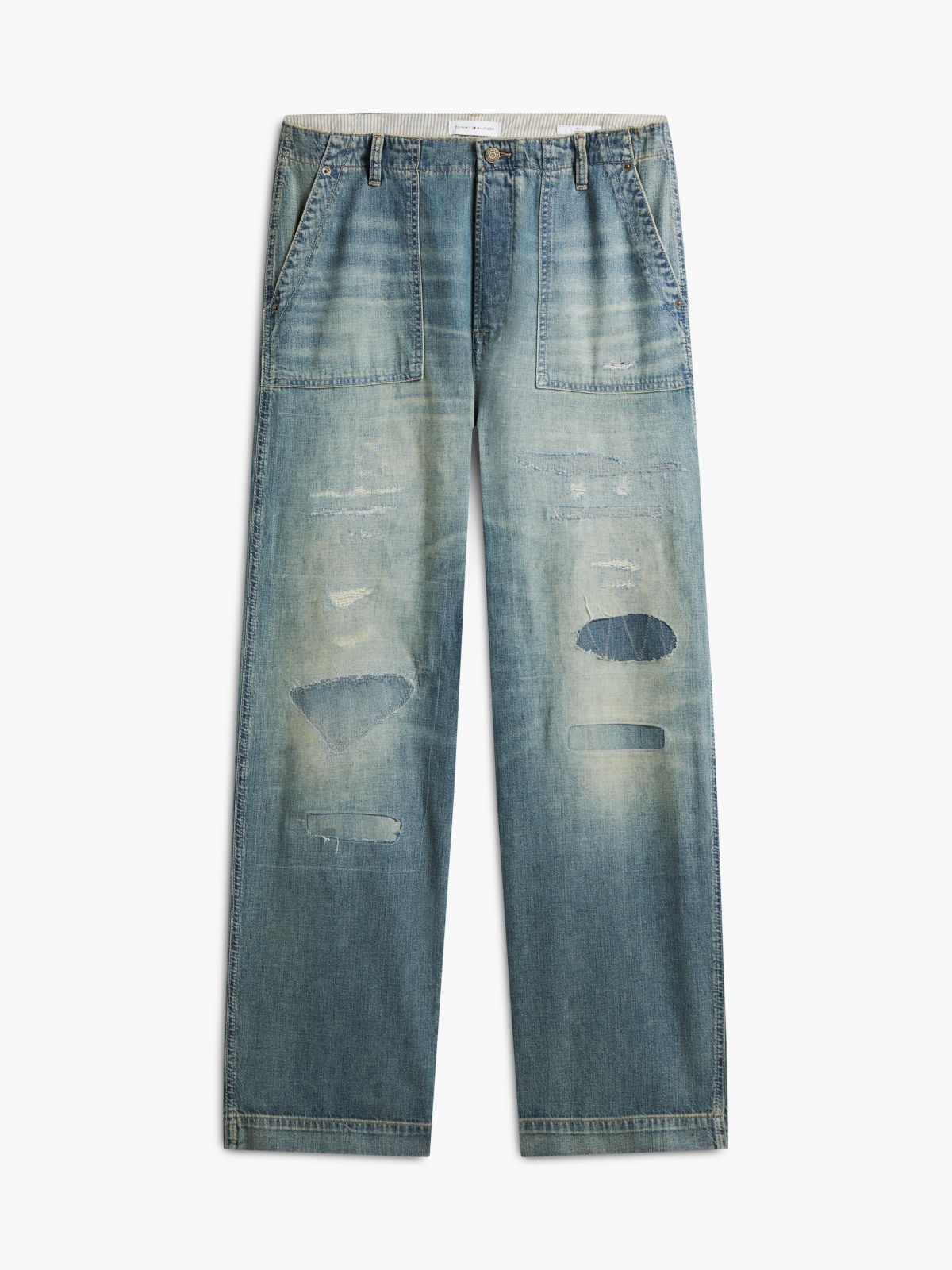 Distressed Loose Fit Utility Jean — Zed Indigo