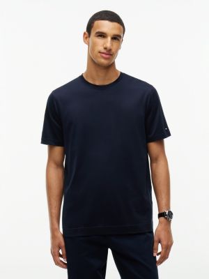 New York Label Classic Crewneck T-Shirt, Navy Blue
