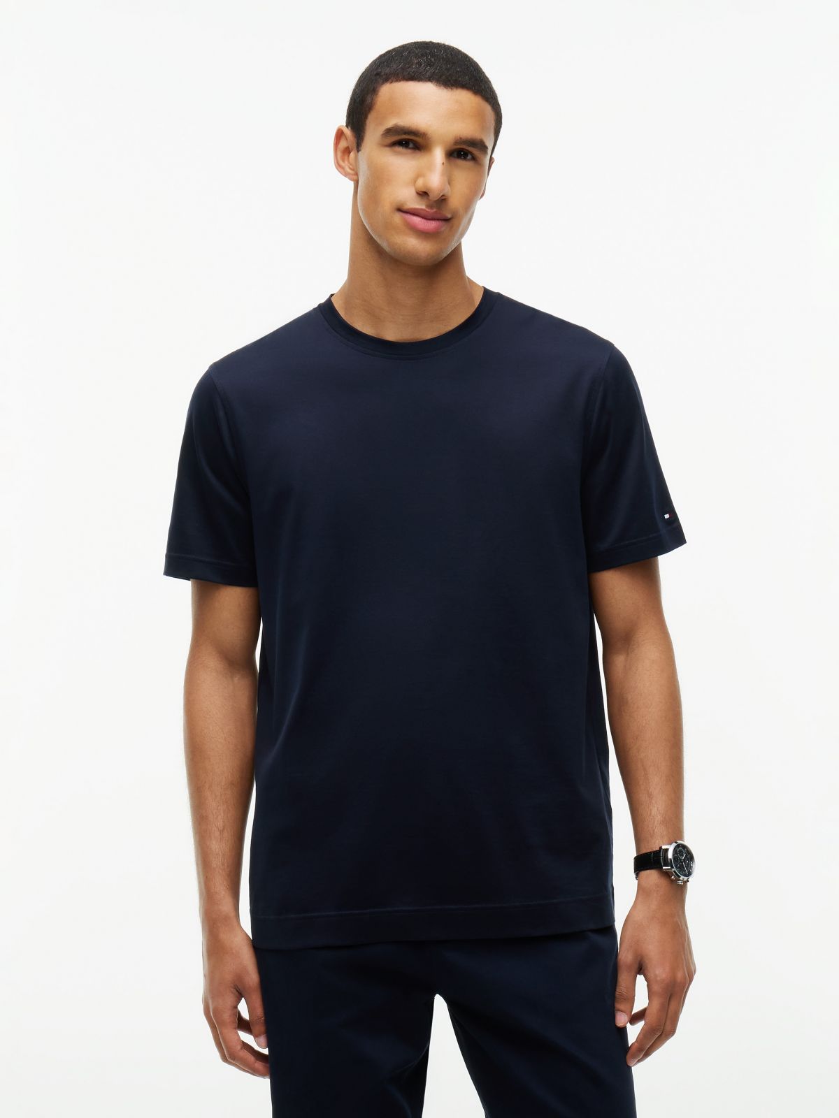 New York Label Classic Crewneck T-Shirt — Navy Blue