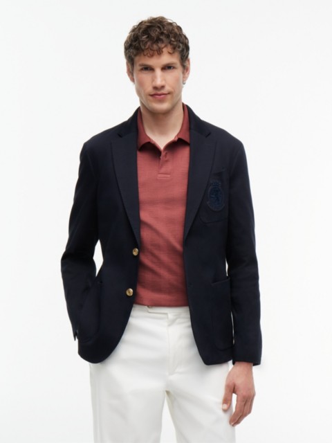 Мужские пиджаки Tommy Hilfiger Crest Logo Stretch-Cotton Club Blazer