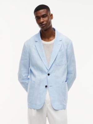 Linen Casual Blazer, Cloudy Blue