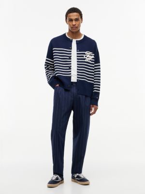 Мужские кардиганы Tommy Hilfiger Script Monogram Breton Stripe Cardigan — фото 2