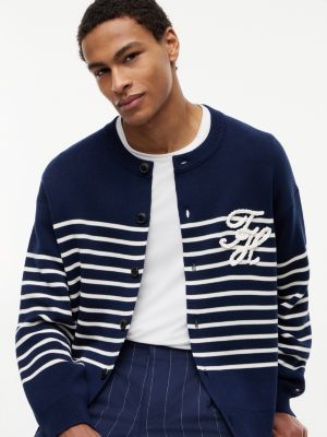 Мужские кардиганы Tommy Hilfiger Script Monogram Breton Stripe Cardigan — фото 3