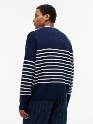Мужские кардиганы Tommy Hilfiger Script Monogram Breton Stripe Cardigan — фото 4