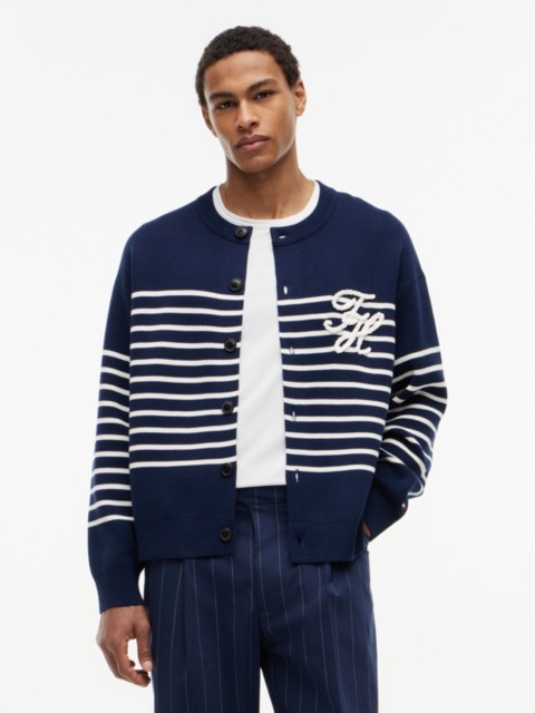 Мужские кардиганы Tommy Hilfiger Script Monogram Breton Stripe Cardigan