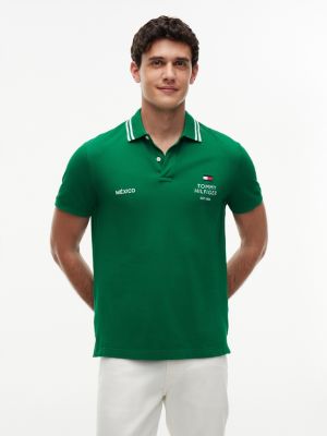 Regular Fit Mexico Soccer Polo, Street Green