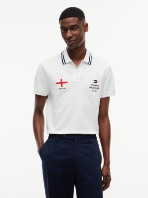 Regular Fit England Soccer Polo, White