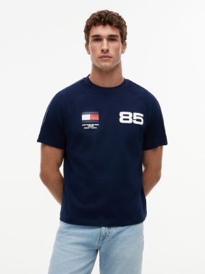 Relaxed Fit Retro Soccer T-Shirt, Carbon Navy