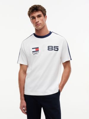 Relaxed Fit Retro Soccer T-Shirt, White