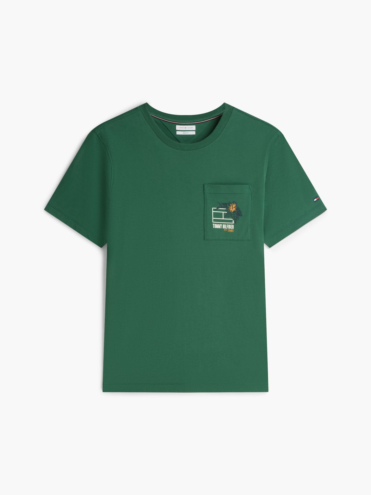 Floral Flag Logo Pocket T-Shirt — Street Green
