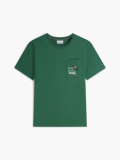 Floral Flag Logo Pocket T-Shirt — Street Green 5