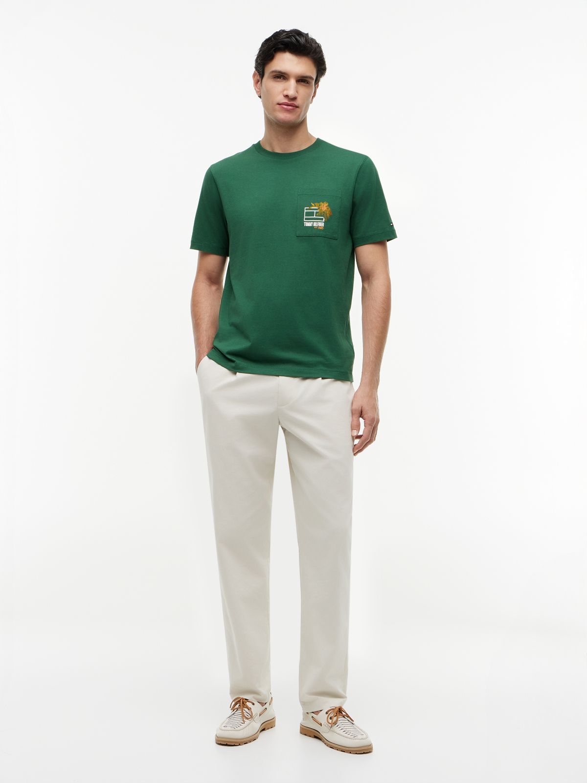 Floral Flag Logo Pocket T-Shirt — Street Green