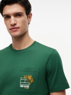 Floral Flag Logo Pocket T-Shirt — Street Green 3