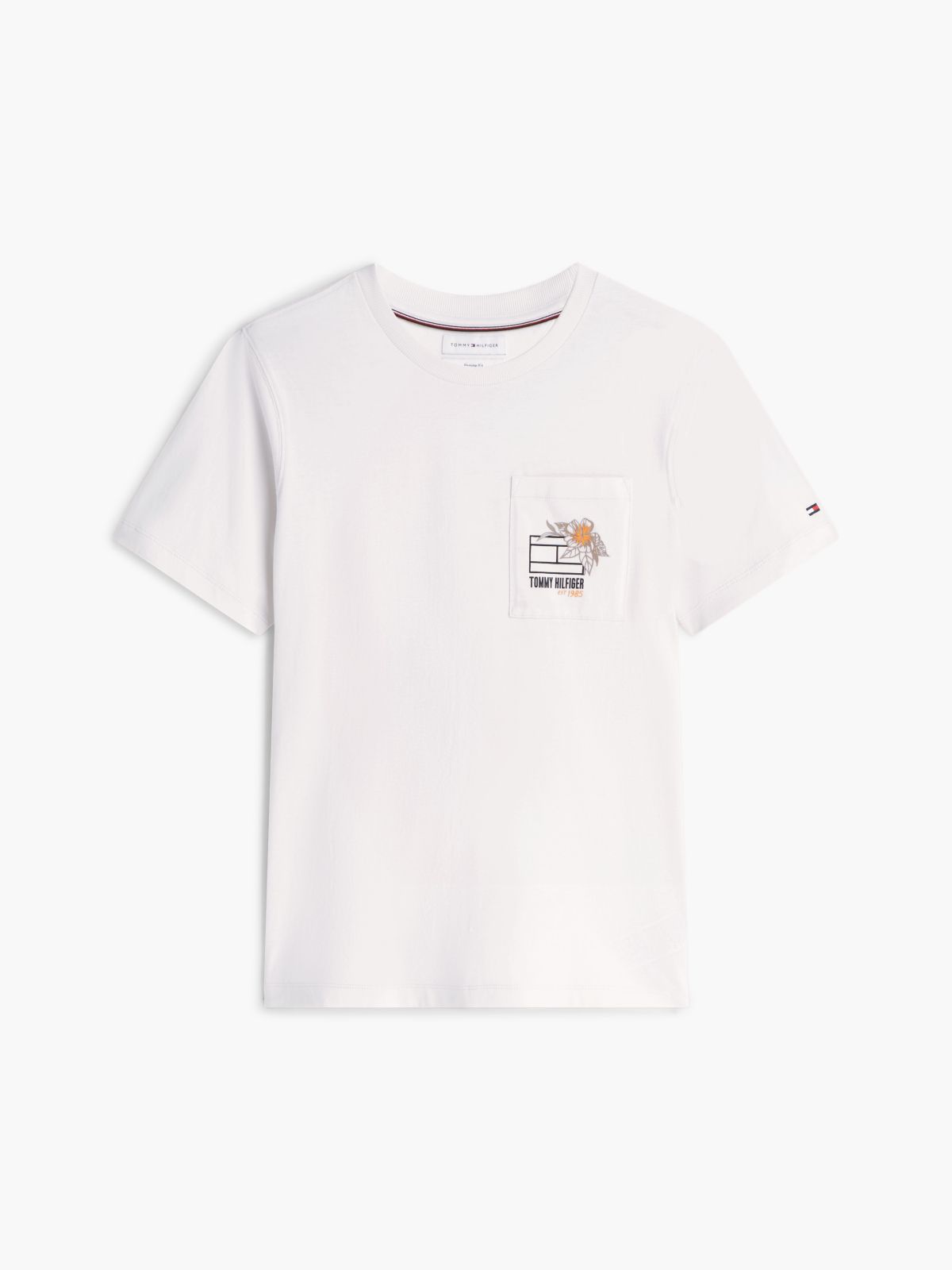 Floral Flag Logo Pocket T-Shirt — Ivory Petal