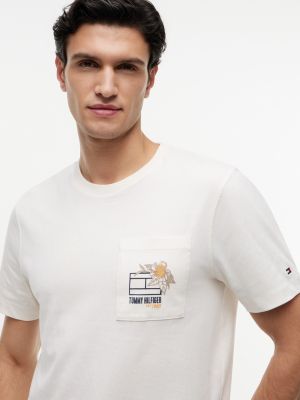 Мужские футболки Tommy Hilfiger Floral Flag Logo Pocket T-Shirt — фото 3