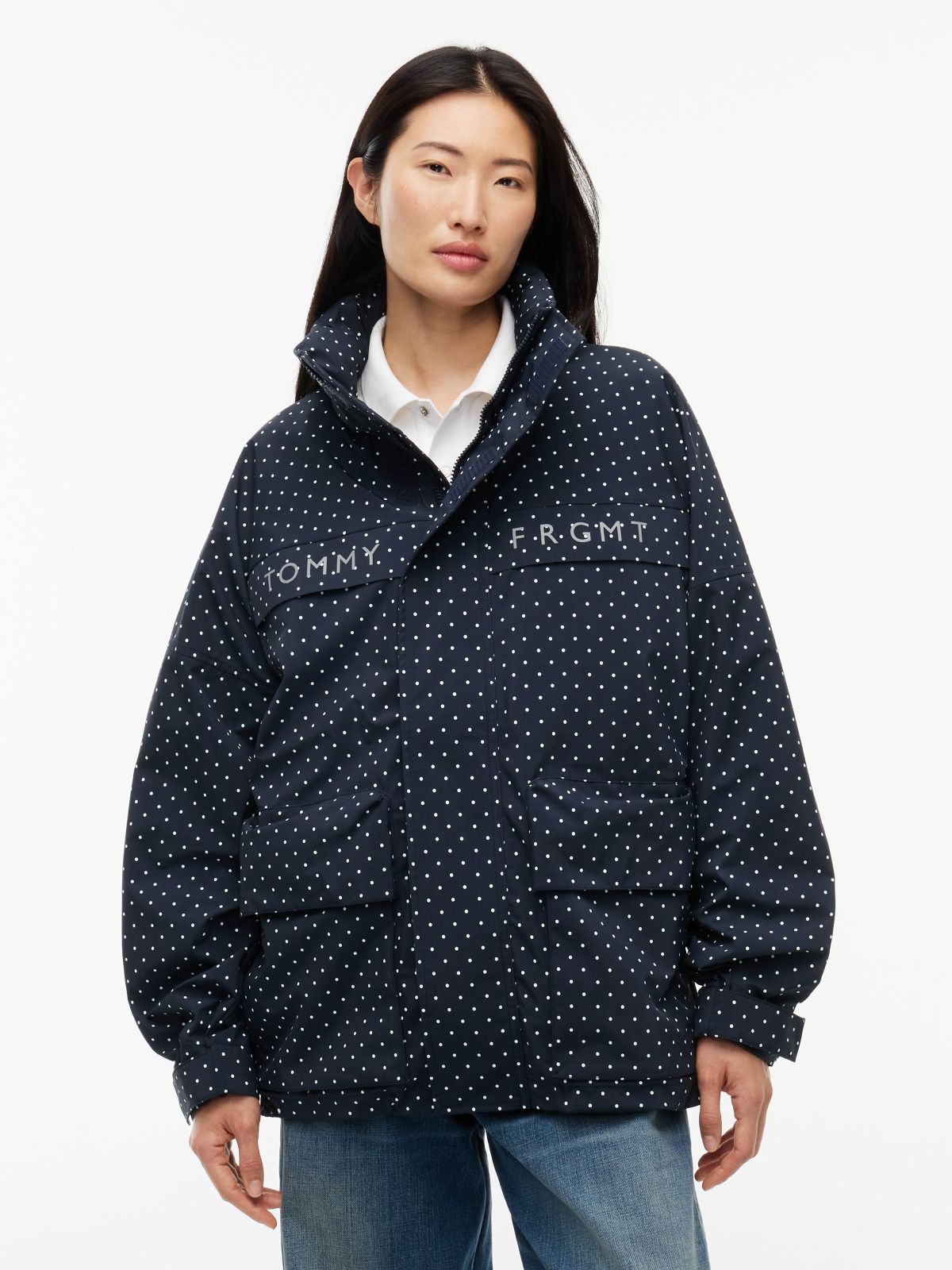 Tommy Hilfiger x FRGMT Polka-Dot Regatta Jacket — Navy Polka Dot