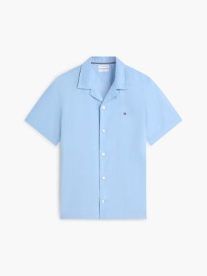 Мужские рубашки Tommy Hilfiger Regular Fit Cotton-Linen Camp Shirt — фото 5