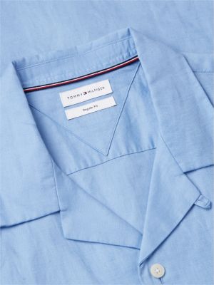 Мужские рубашки Tommy Hilfiger Regular Fit Cotton-Linen Camp Shirt — фото 6