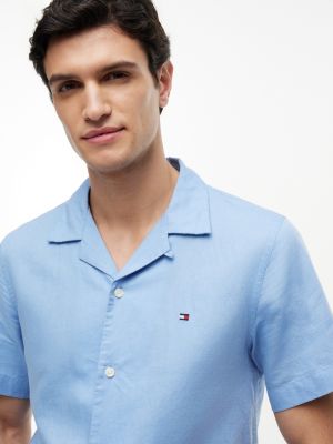 Мужские рубашки Tommy Hilfiger Regular Fit Cotton-Linen Camp Shirt — фото 3