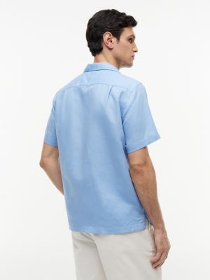 Мужские рубашки Tommy Hilfiger Regular Fit Cotton-Linen Camp Shirt — фото 4