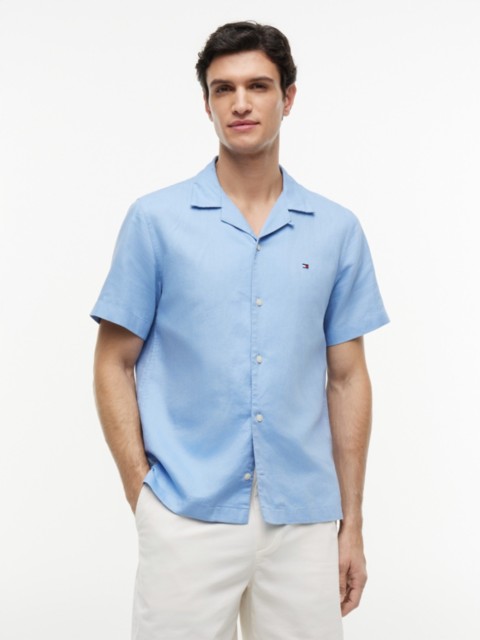 Мужские рубашки Tommy Hilfiger Regular Fit Cotton-Linen Camp Shirt