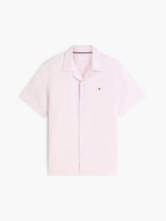 Regular Fit Cotton-Linen Camp Shirt — Pink Lily 5