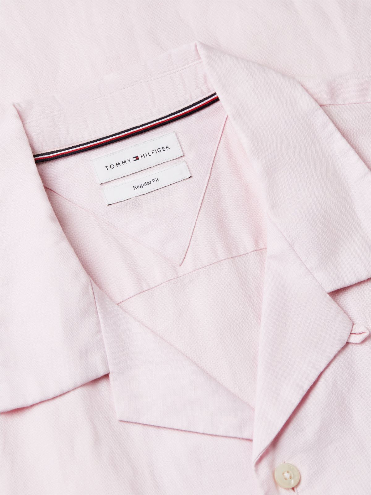Regular Fit Cotton-Linen Camp Shirt — Pink Lily