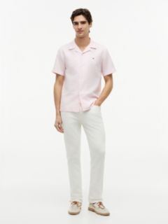 Regular Fit Cotton-Linen Camp Shirt — Pink Lily 2