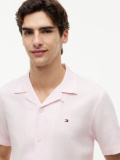 Regular Fit Cotton-Linen Camp Shirt — Pink Lily 3