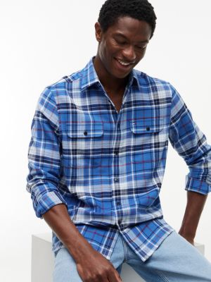 Мужские рубашки Tommy Hilfiger Classic Fit Plaid Brushed Shirt — фото 3