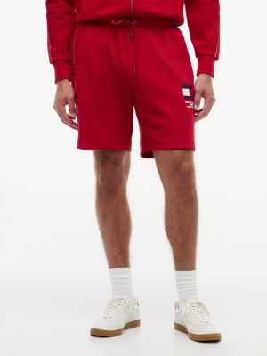 Retro Soccer Sweatshort, Medium Red