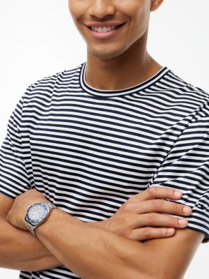 Мужская футболка Tommy Hilfiger Classic Striped, цвет: Тёмно-синий / Белый полосатый — фото 3