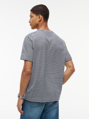Мужская футболка Tommy Hilfiger Classic Striped, цвет: Тёмно-синий / Белый полосатый — фото 4