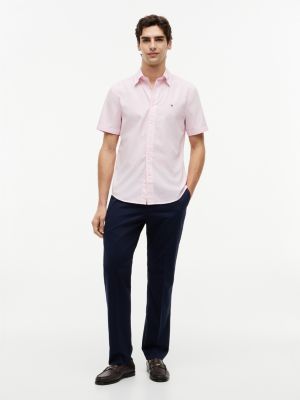Мужские рубашки Tommy Hilfiger Regular Fit Short-Sleeve Striped Shirt — фото 2