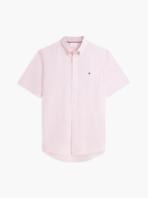 Мужские рубашки Tommy Hilfiger Regular Fit Short-Sleeve Striped Shirt — фото 5