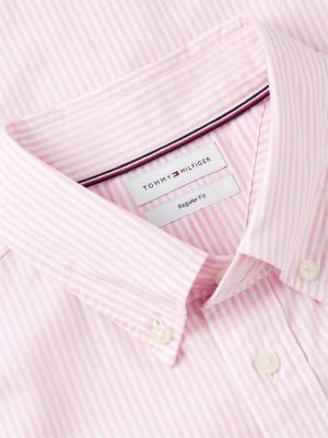 Мужские рубашки Tommy Hilfiger Regular Fit Short-Sleeve Striped Shirt — фото 6