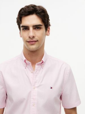 Мужские рубашки Tommy Hilfiger Regular Fit Short-Sleeve Striped Shirt — фото 3