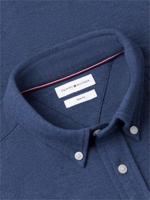 Мужские рубашки Tommy Hilfiger Slim Fit Lightweight Pique Knit Shirt — фото 6