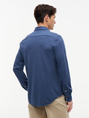 Мужские рубашки Tommy Hilfiger Slim Fit Lightweight Pique Knit Shirt — фото 4