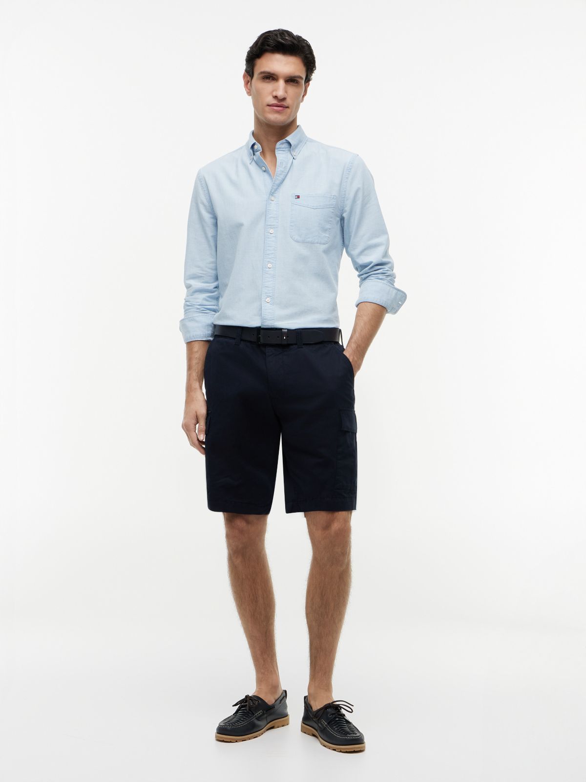 Relaxed Fit Garment-Dyed Cargo Short — Navy