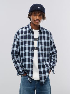 Tommy Hilfiger x FRGMT Plaid Pocket Shirt, Navy Blue Check
