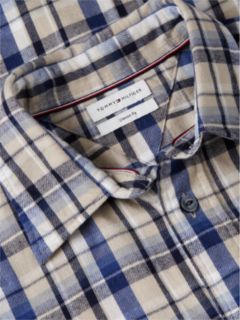 Classic Fit Plaid Flannel Twill Shirt — Ivory Silk/Check 6