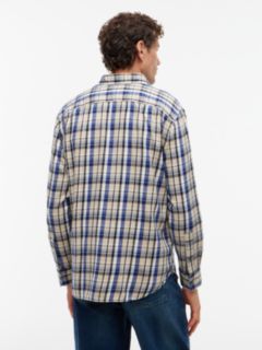 Classic Fit Plaid Flannel Twill Shirt — Ivory Silk/Check 4