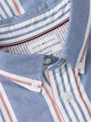 Мужская рубашка Tommy Hilfiger Classic Fit Multistripe Oxford, цвет: Синий — фото 6