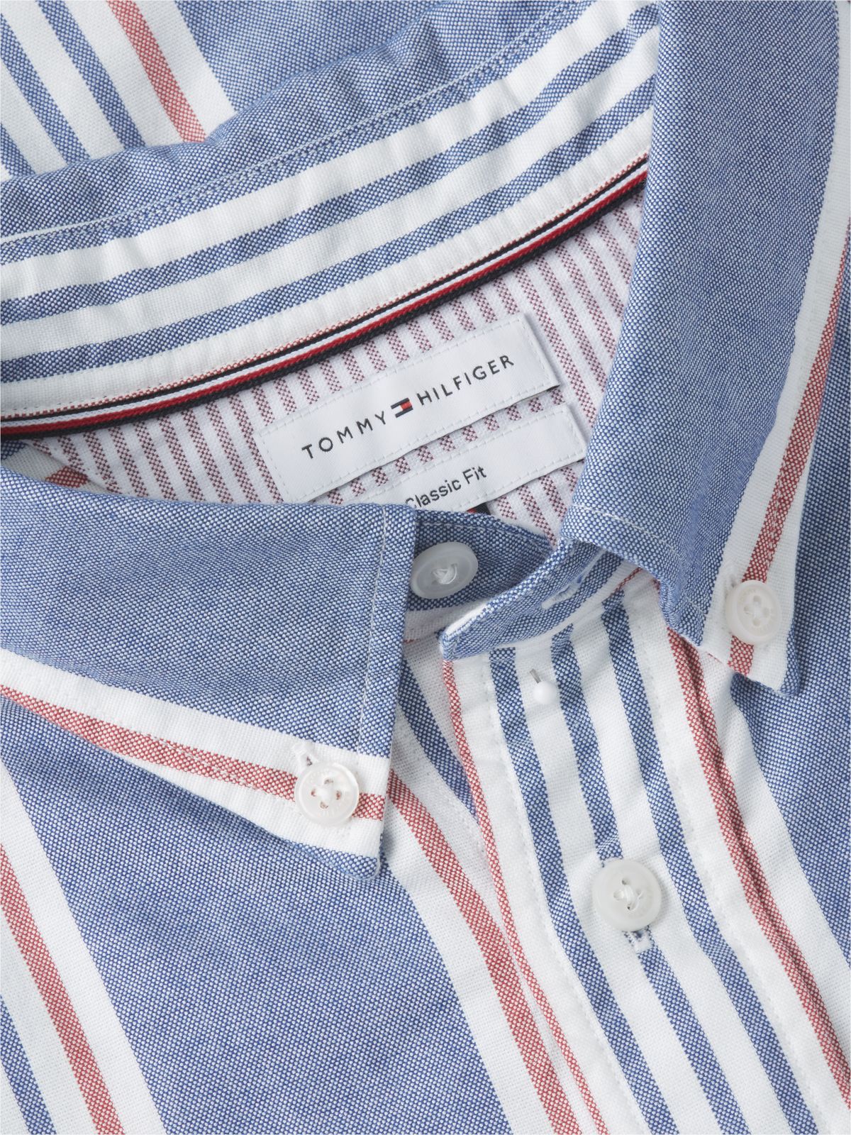 Classic Fit Multistripe Oxford Shirt — Wedge Blue