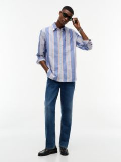 Classic Fit Multistripe Oxford Shirt — Wedge Blue 2