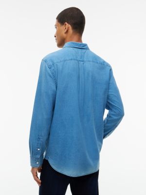 Мужская рубашка Tommy Hilfiger Regular Fit Indigo-Dyed Dobby, цвет: Индиго синий — фото 4