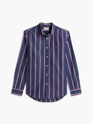 Мужская рубашка Tommy Hilfiger Regular Fit Striped, цвет: Карбоновый тёмно-синий — фото 5