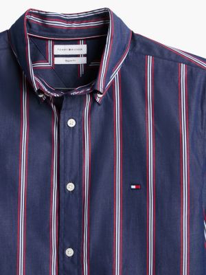 Мужская рубашка Tommy Hilfiger Regular Fit Striped, цвет: Карбоновый тёмно-синий — фото 6